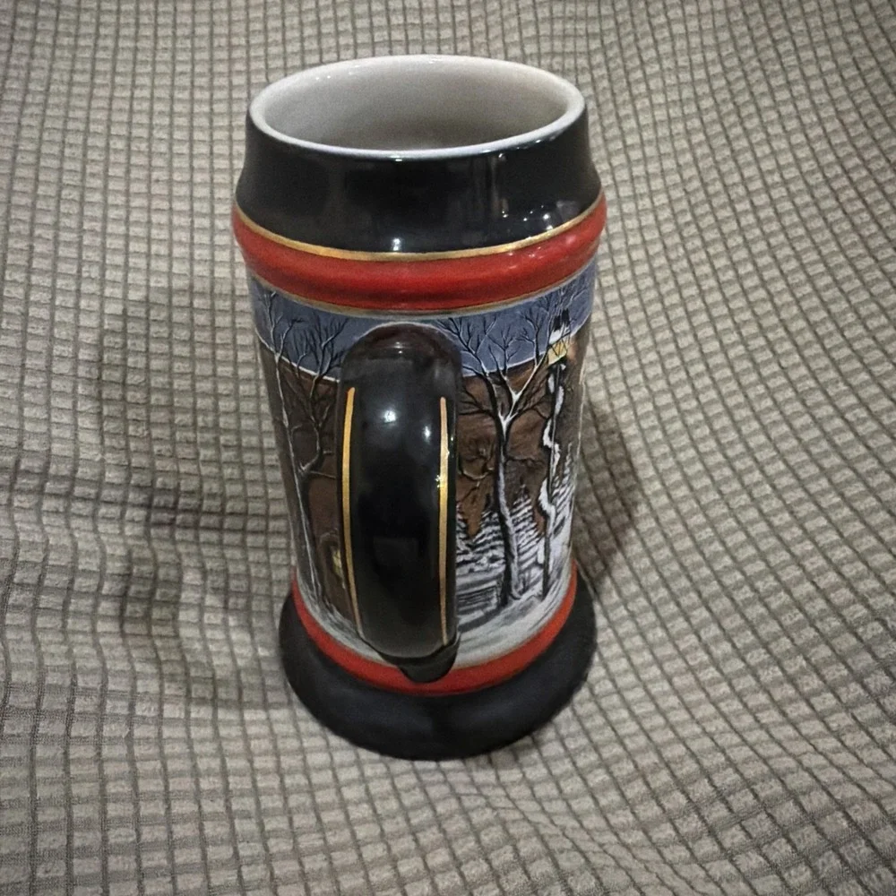 Budweiser A Perfect Christmas Collector's Series Holiday Beer Stein Mug 1992 VTG